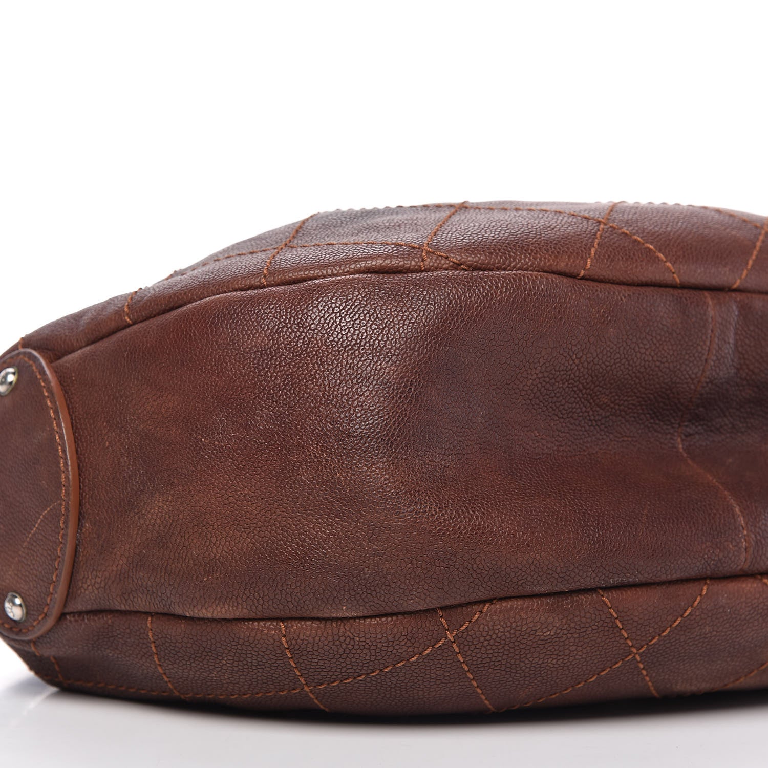 Chanel Caviar Stitched Outdoor Ligne Hobo Brown 6 of 10