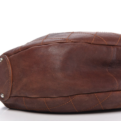 Chanel Caviar Stitched Outdoor Ligne Hobo Brown 6 of 10