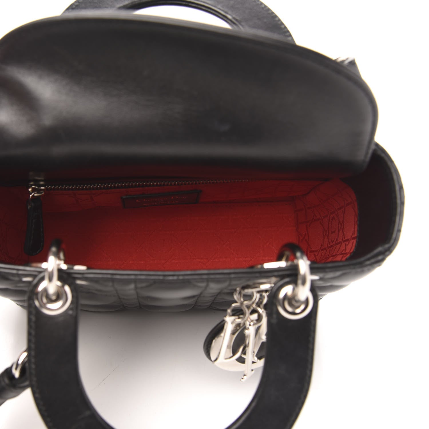 Christian Dior Lambskin Cannage Small Lucky Badges My Lady Dior Black 5 of 11