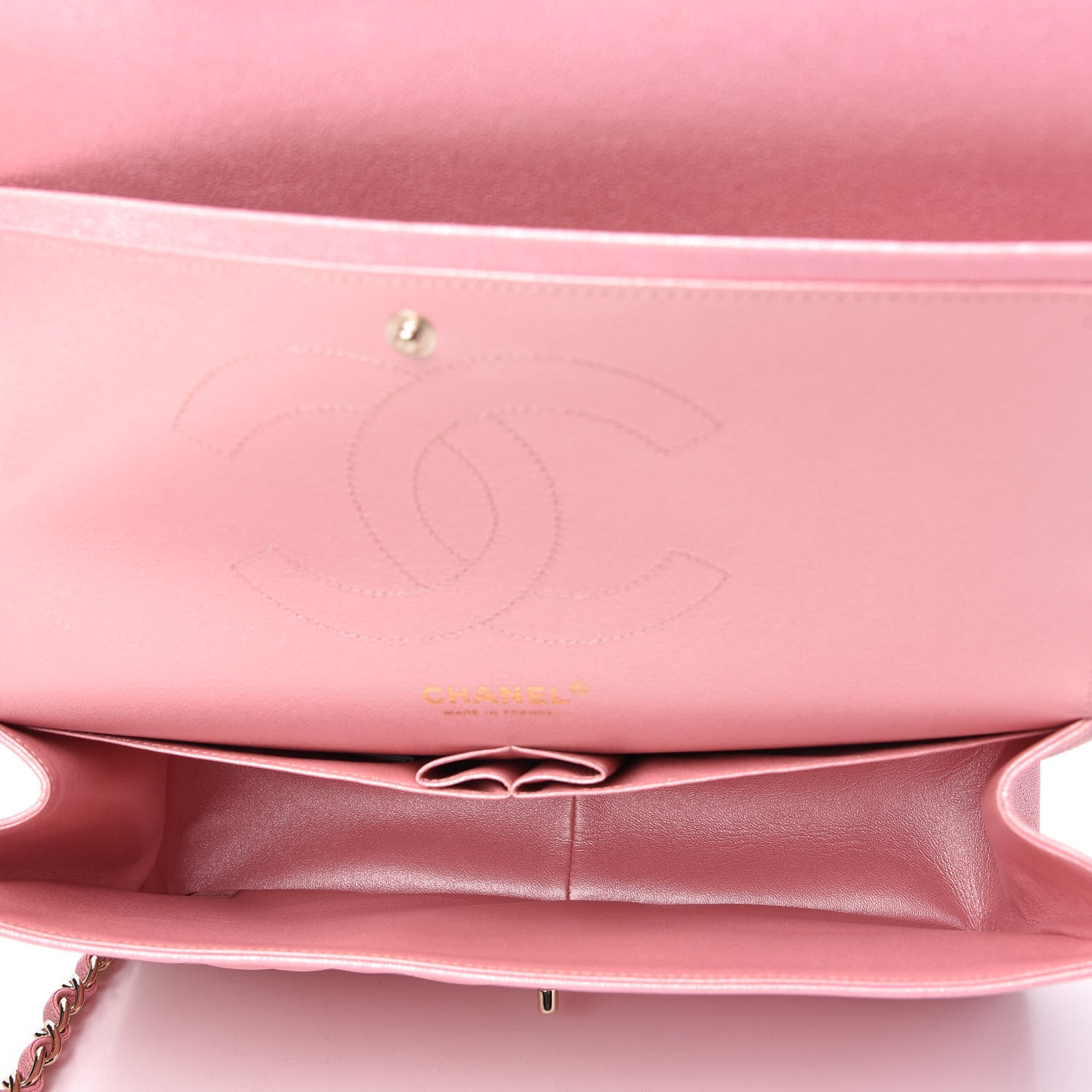Chanel Iridescent Caviar Quilted Jumbo Double Flap Rose Pink 5 of 11