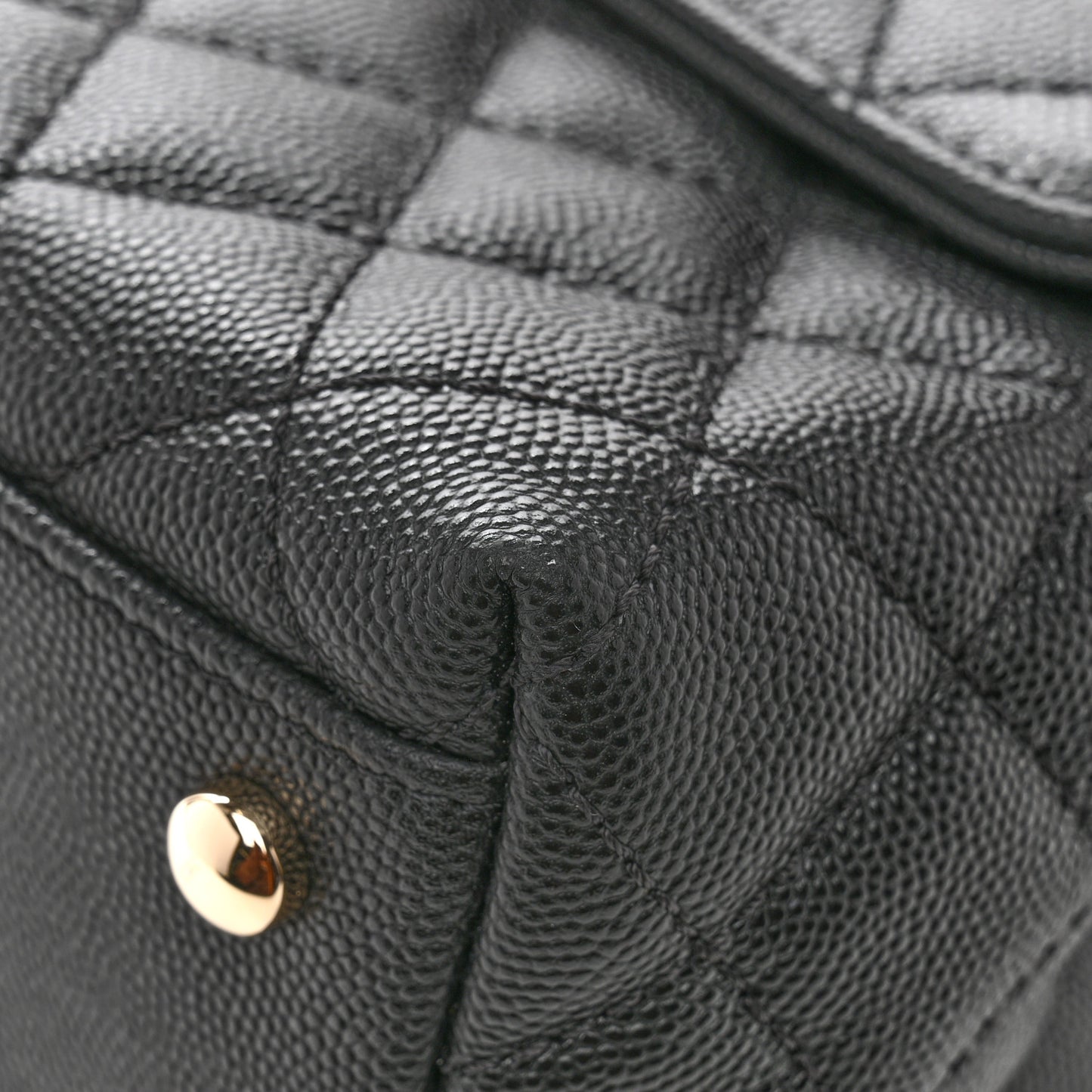 Caviar Quilted Small Coco Handle Flap Black