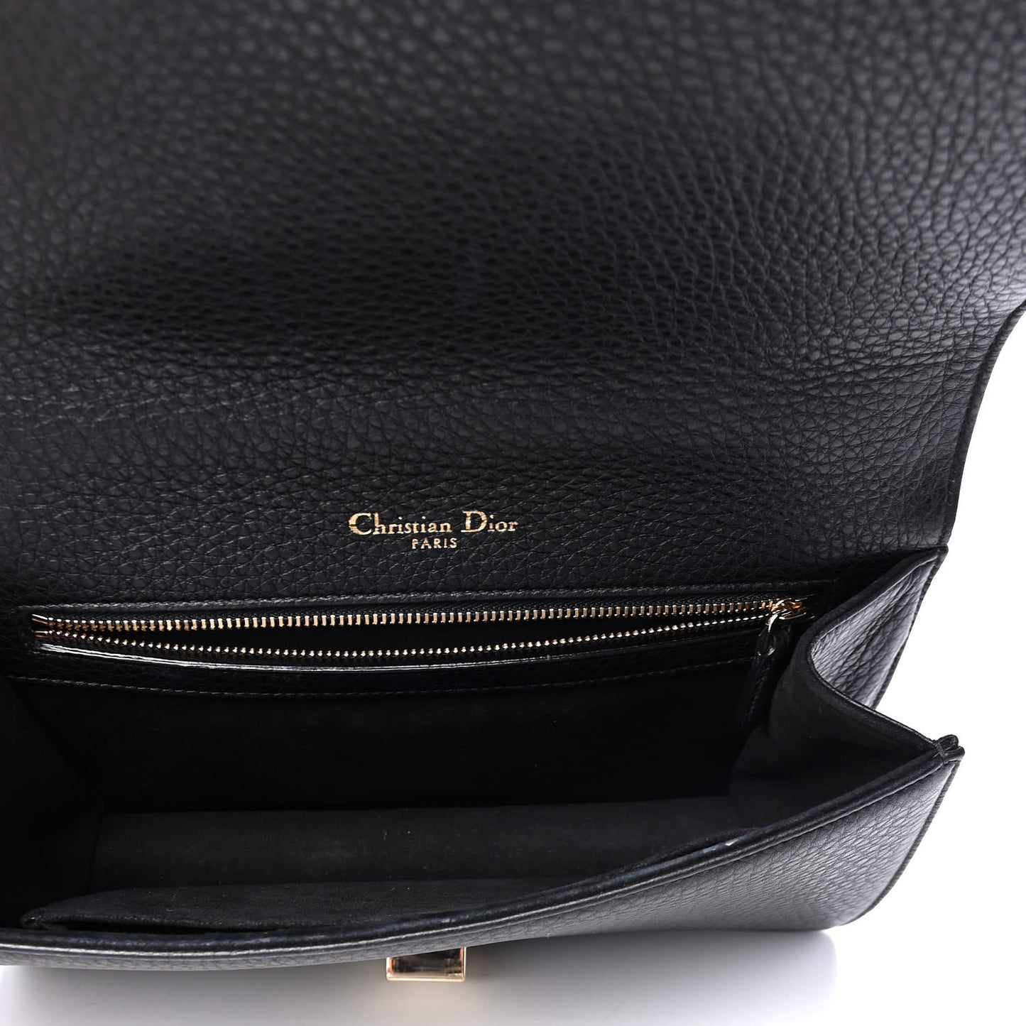 Grained Calfskin Medium Diorama Flap Bag Black