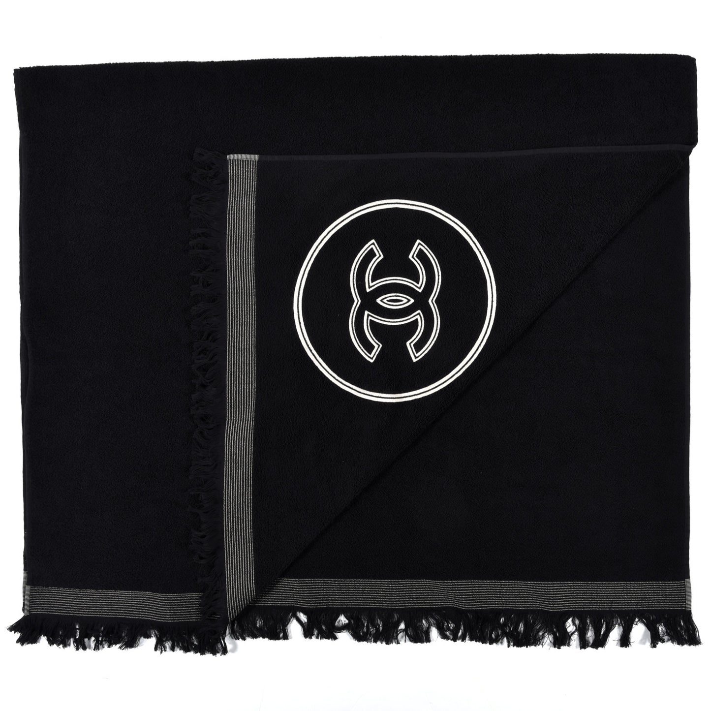 Terry Cotton CC Beach Towel Black