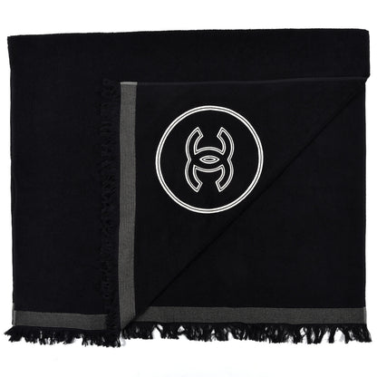 Chanel Terry Cotton CC Beach Towel Black 2 of 4