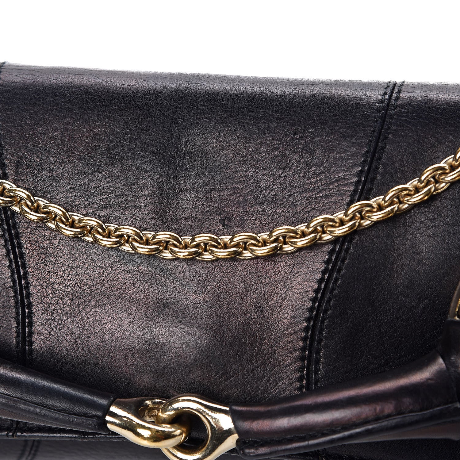 Gucci Calfskin Horsebit Chain Clutch Black 16 of 16