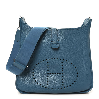 Hermes Taurillon Clemence Evelyne III GM Bleu Izmir 1 of 10