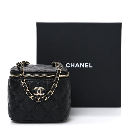 Chanel Caviar Quilted Mini Vanity Case With Chain Black 11 of 11