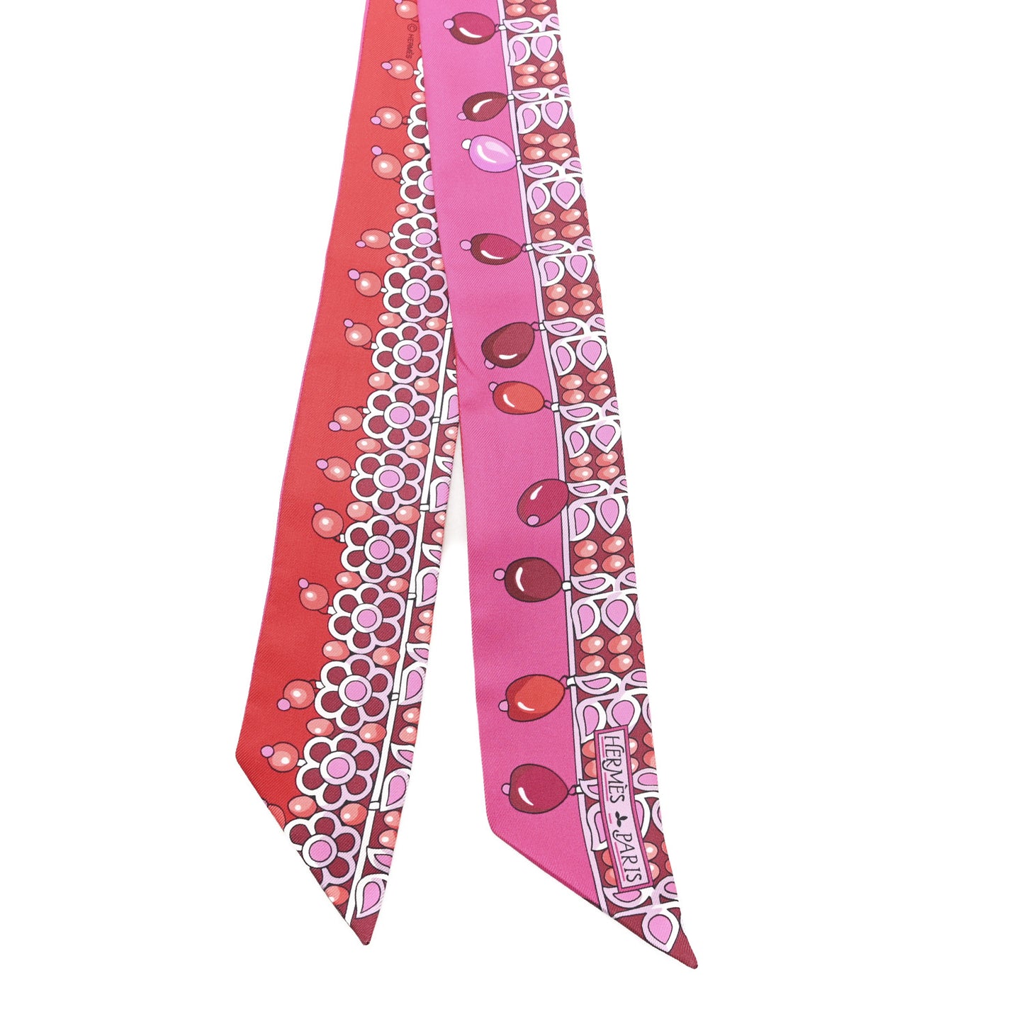 Silk Parures Des Maharajas Twilly Fuchsia Parme Rouge