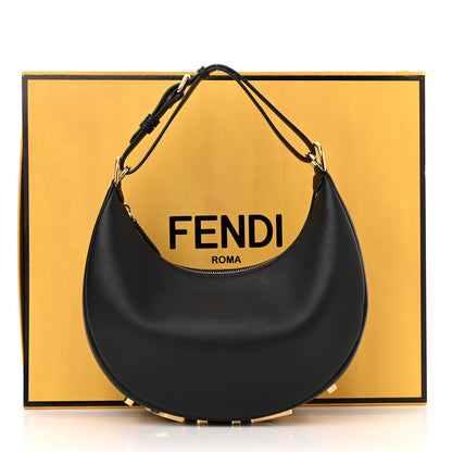 Fendi Vitello Grace Matte Small Fendigraphy Hobo Bag Black 11 of 11