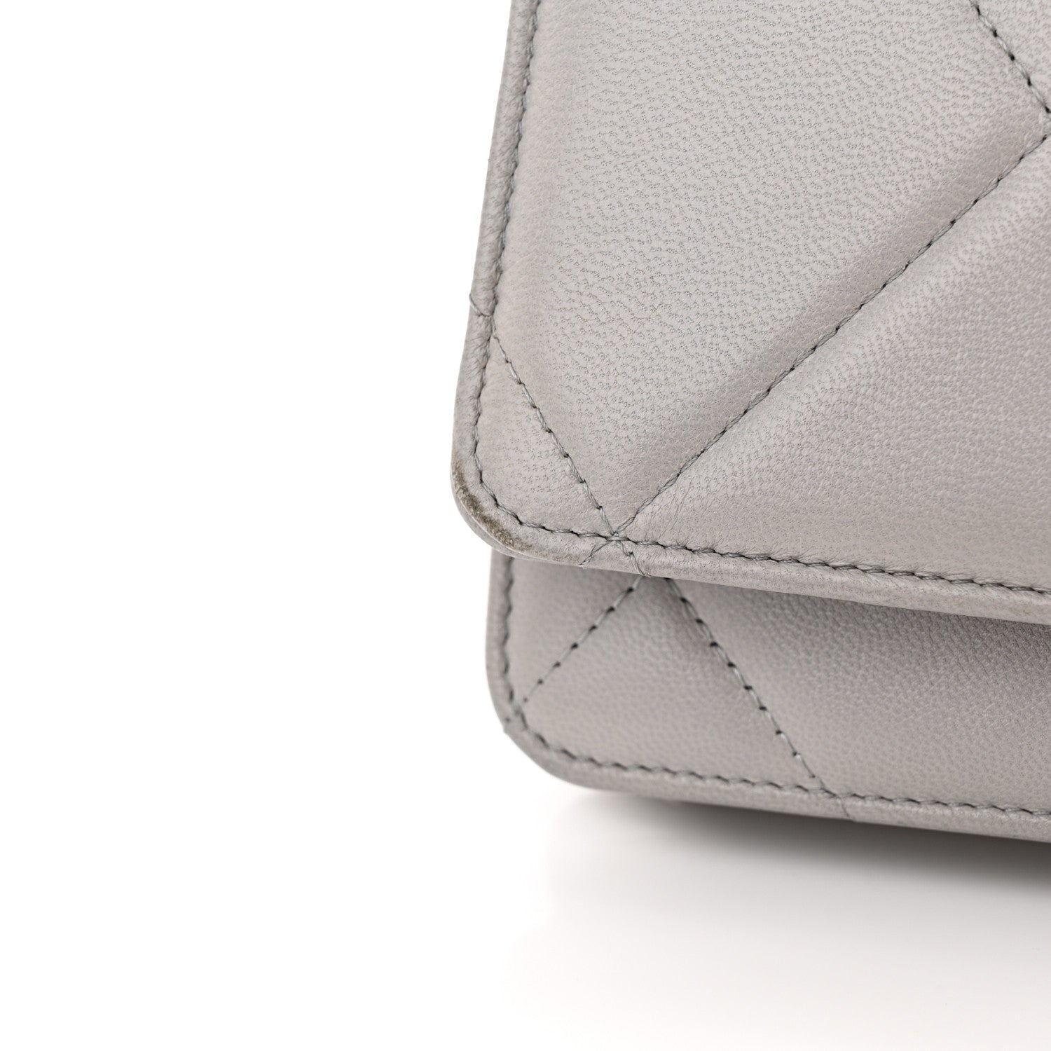 Chanel Lambskin Quilted Chanel 19 Wallet On Chain WOC Grey 15 of 16