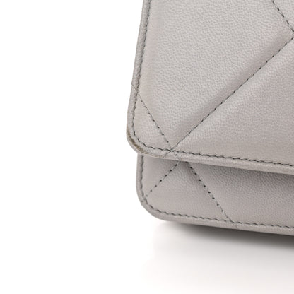 Chanel Lambskin Quilted Chanel 19 Wallet On Chain WOC Grey 15 of 16