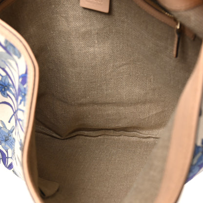 Gucci Canvas Flora Floral Large Wave Hobo Blue 5 of 10