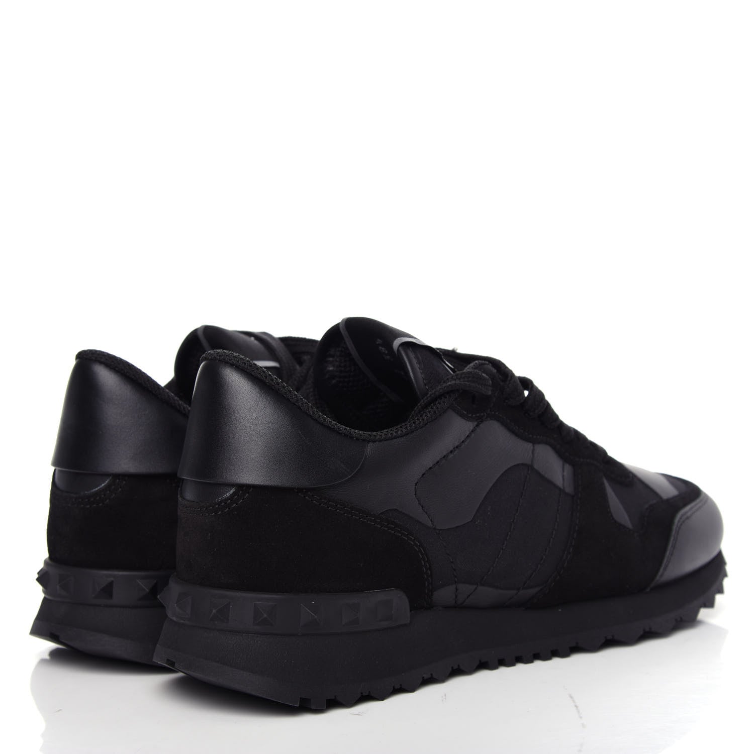 Valentino Garavani Nappa Suede Camouflage Womens Rockrunner Sneakers 38.5 Black 4 of 11