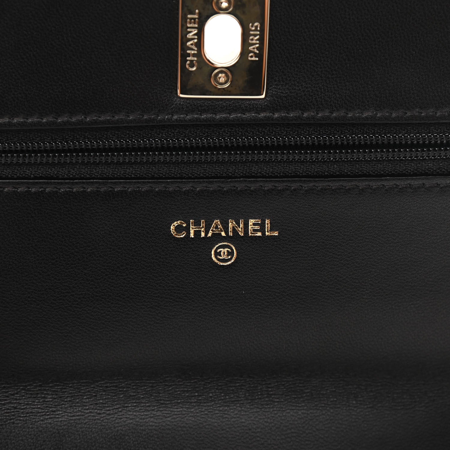 Chanel Lambskin Chevron Quilted Trendy CC Wallet On Chain WOC Black 6 of 12