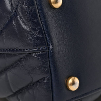 Chanel Aged Calfskin Chevron Quilted Small Coco Handle Flap Navy 12 of 16