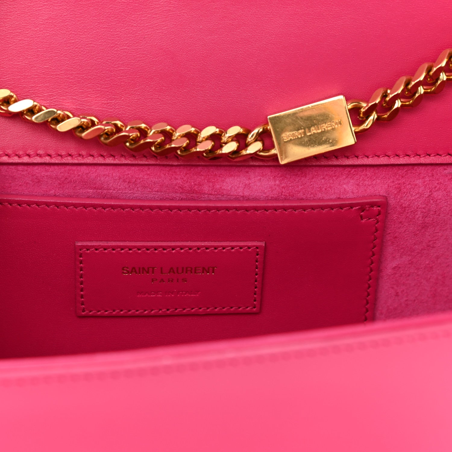 Saint Laurent Smooth Calfskin Medium Classic Monogram Kate Tassel Satchel Fuchsia 7 of 15