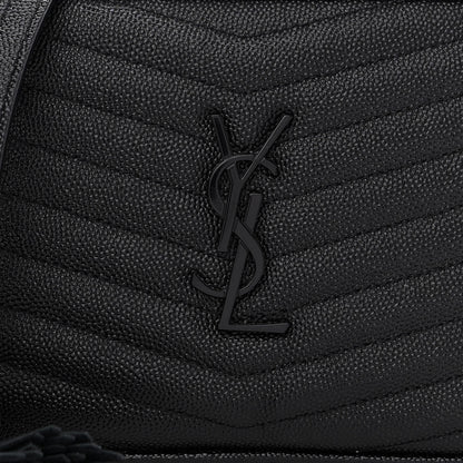 Saint Laurent Grain De Poudre Matelasse Monochrome Monogram Mini Lou Camera Bag Black 9 of 10