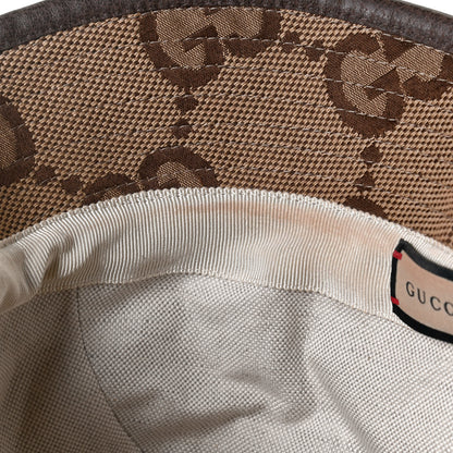 Gucci Monogram Jumbo GG Bucket Hat L Camel Ebony New Acero 11 of 11