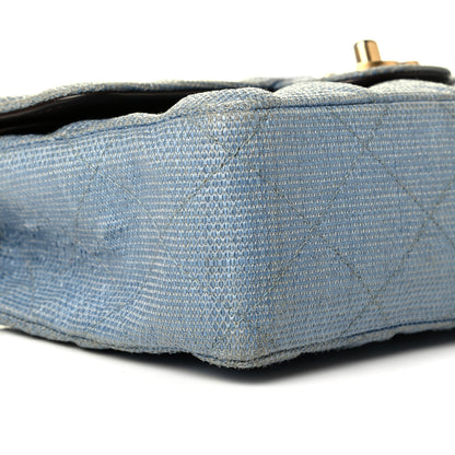Chanel Tweed Quilted Small Double Flap Blue 7 of 8