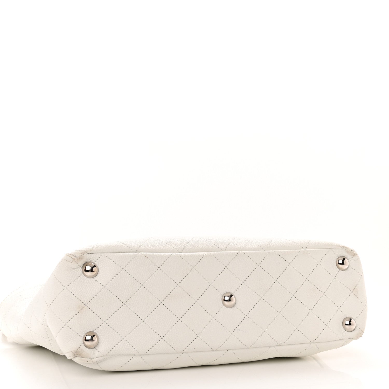 Chanel Caviar Stitched Medium CC Pocket Hobo White 4 of 10