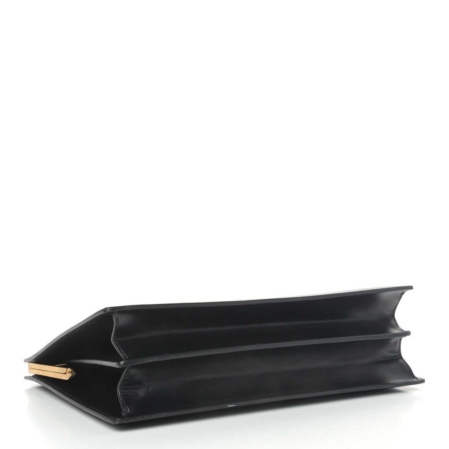 Box Calfskin Medium Clasp Bag Black