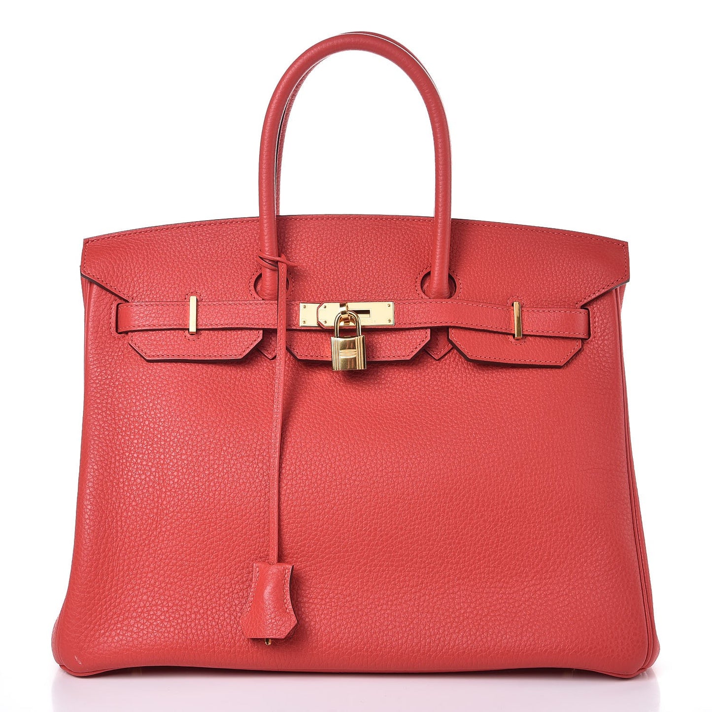Taurillon Clemence Birkin 35 Rouge Pivoine
