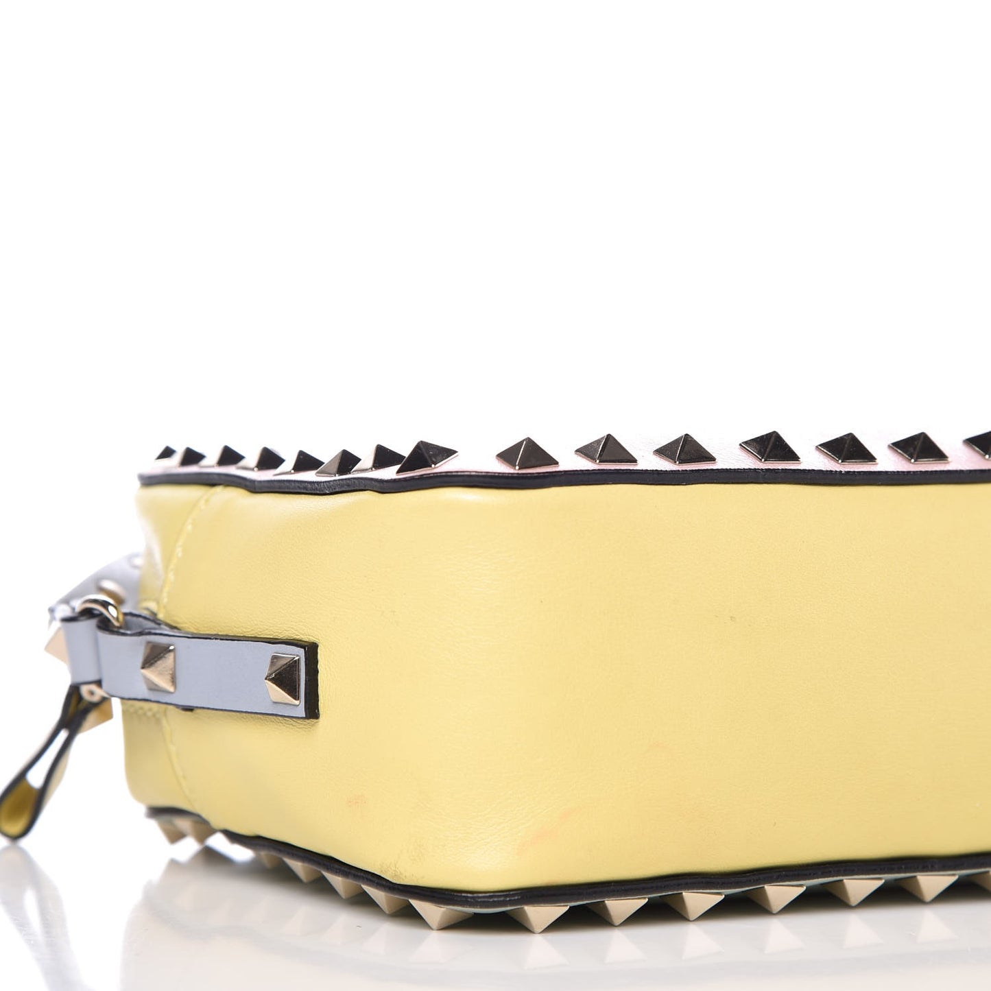 Calfskin Watercolor Rockstud Camera Crossbody Bag Rose Green Yellow Sky