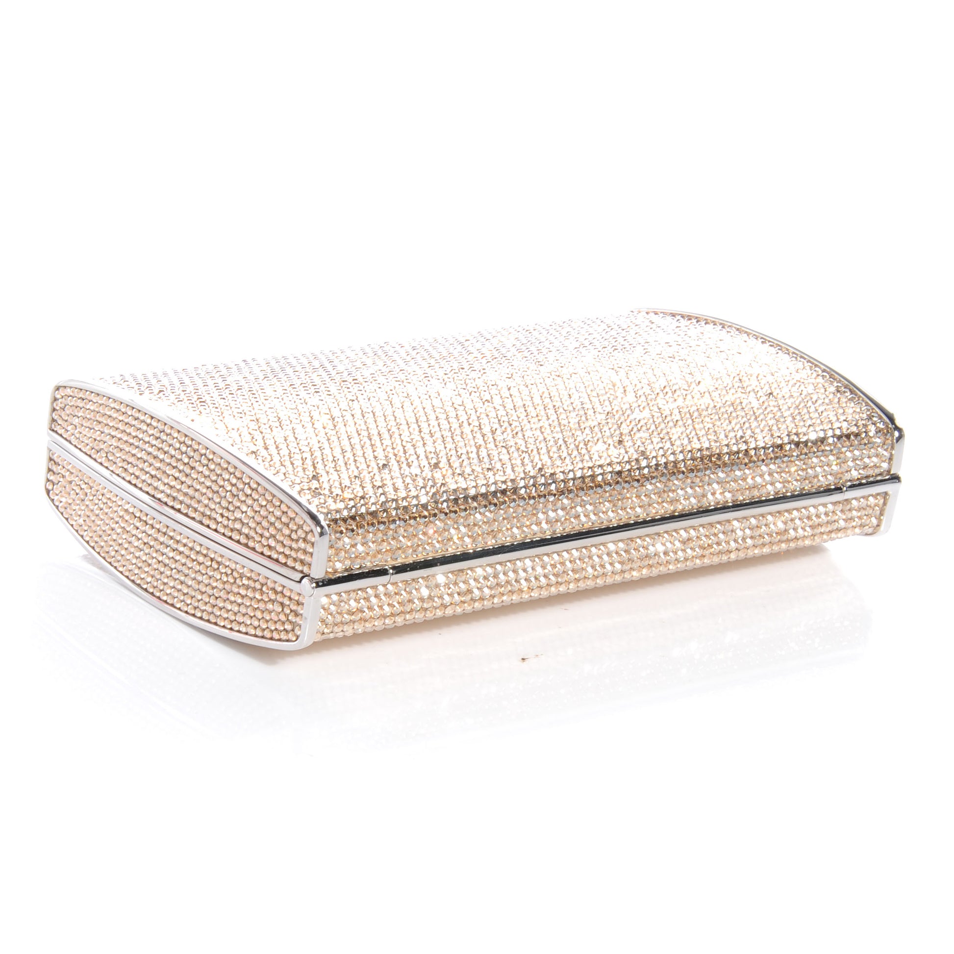 Judith Leiber Swarovski Crystal Minaudiere Clutch Gold 4 of 7