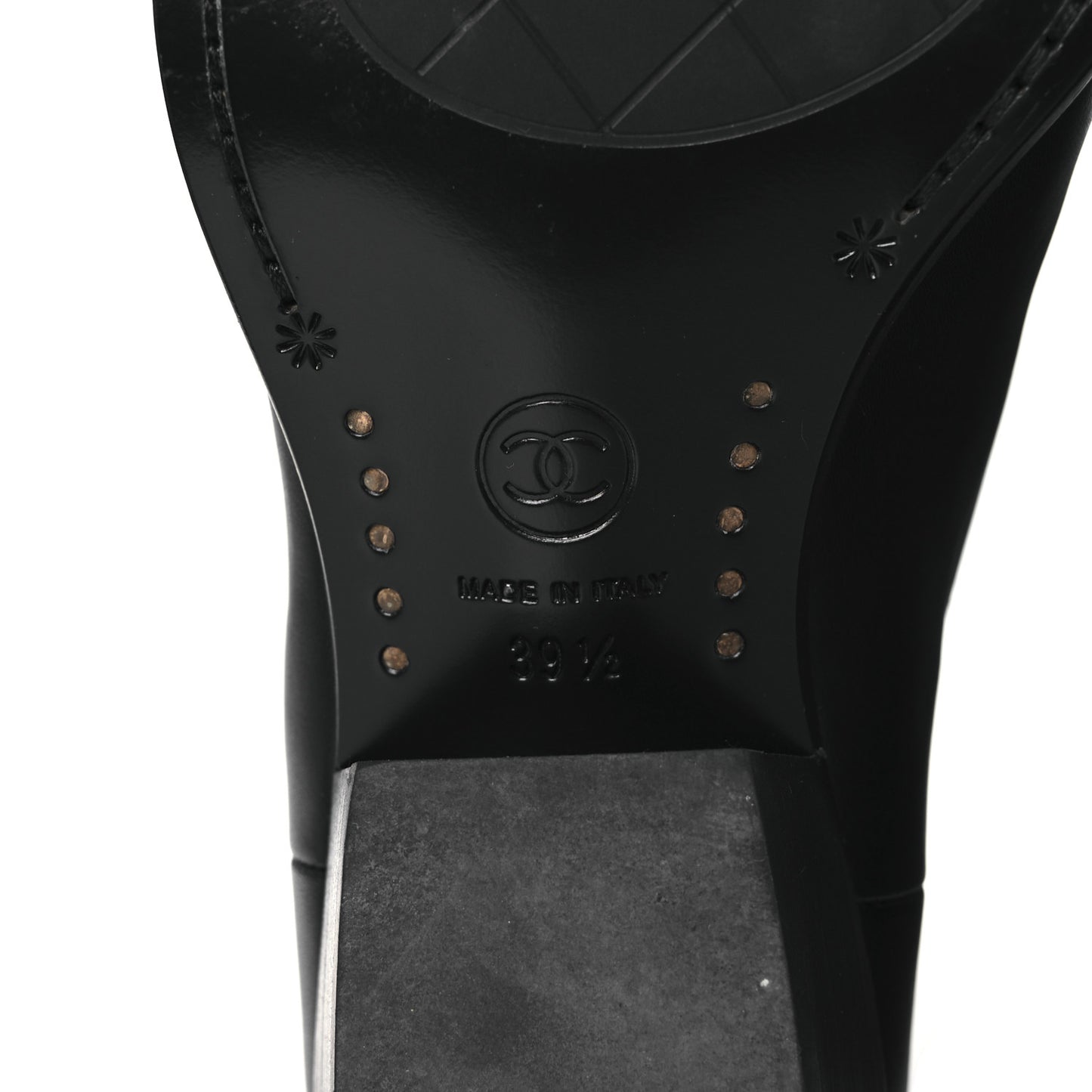 Calfskin CC High Boots 39.5 Black