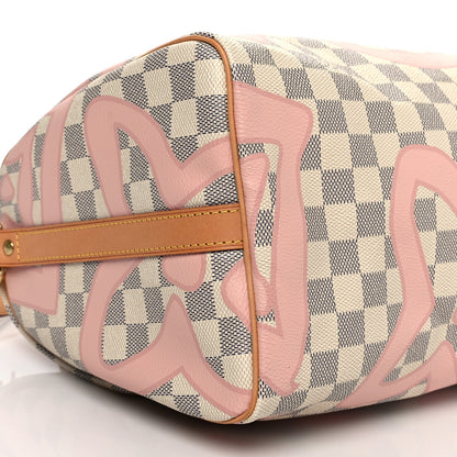 Louis Vuitton Damier Azur Tahitienne Speedy Bandouliere 30 Rose Ballerine 9 of 10
