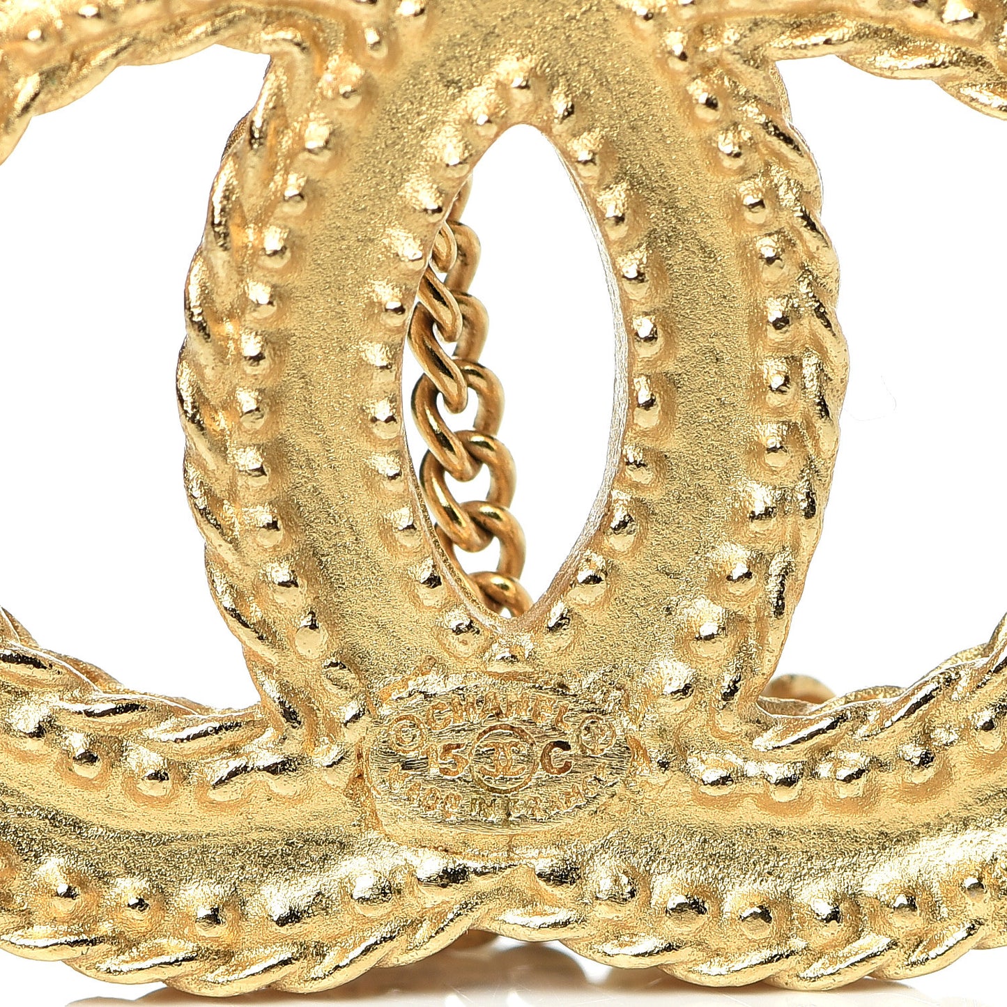 CC Drop Earrings Matte Gold