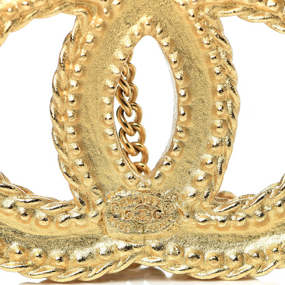 Chanel CC Drop Earrings Matte Gold 4 of 4