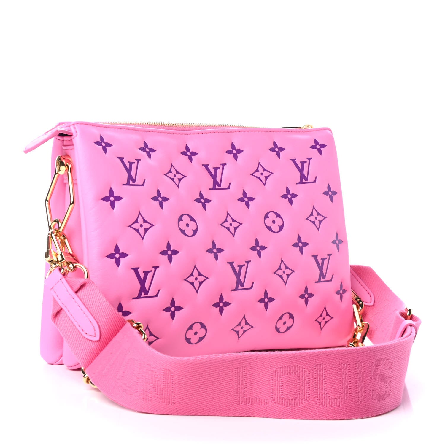 Louis Vuitton Lambskin Embossed Monogram Vuittamins Coussin PM Rose Violet 2 of 4