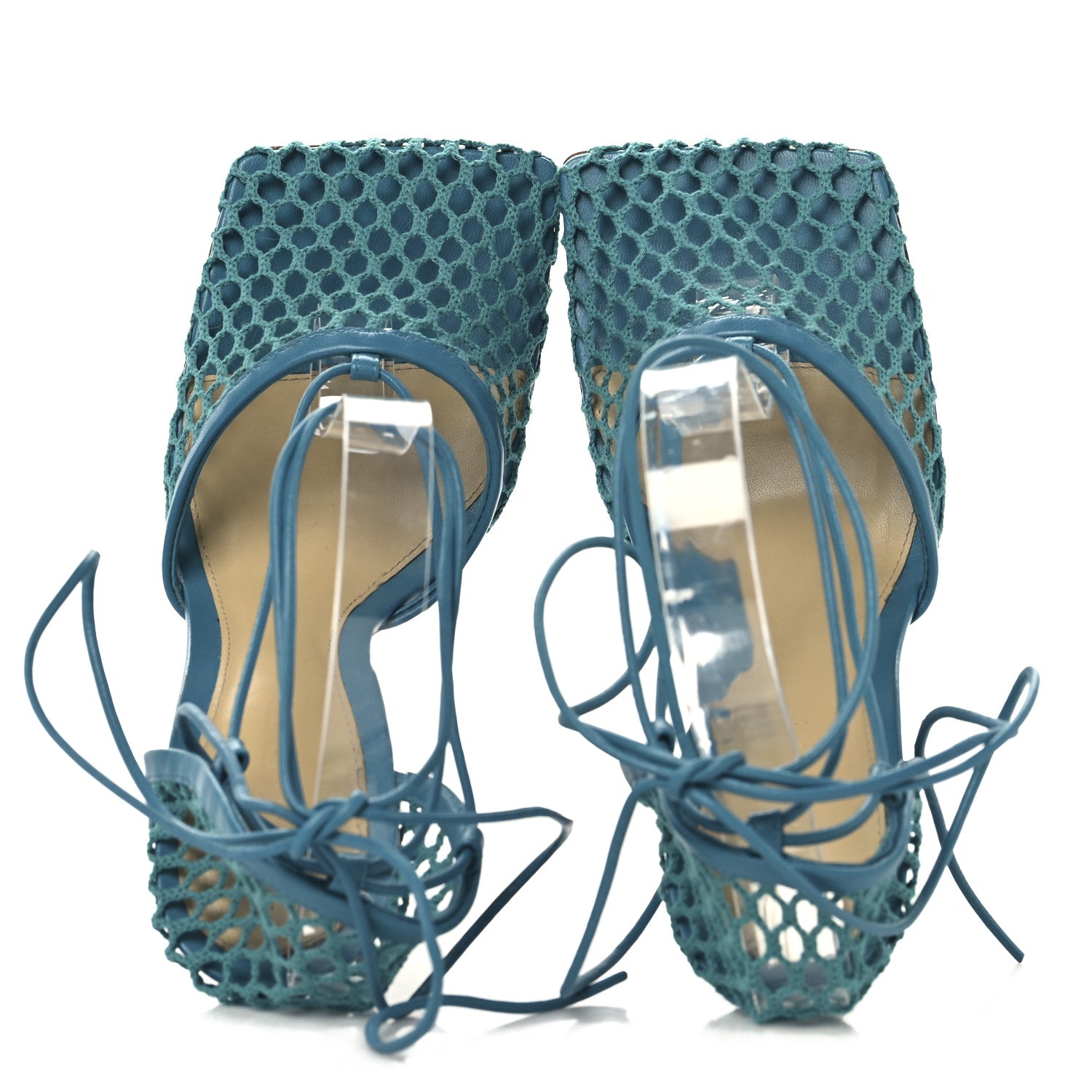 Bottega Veneta Mesh Nappa Stretch Ankle Tie 90mm Sandals 38 Blaster 2 of 9