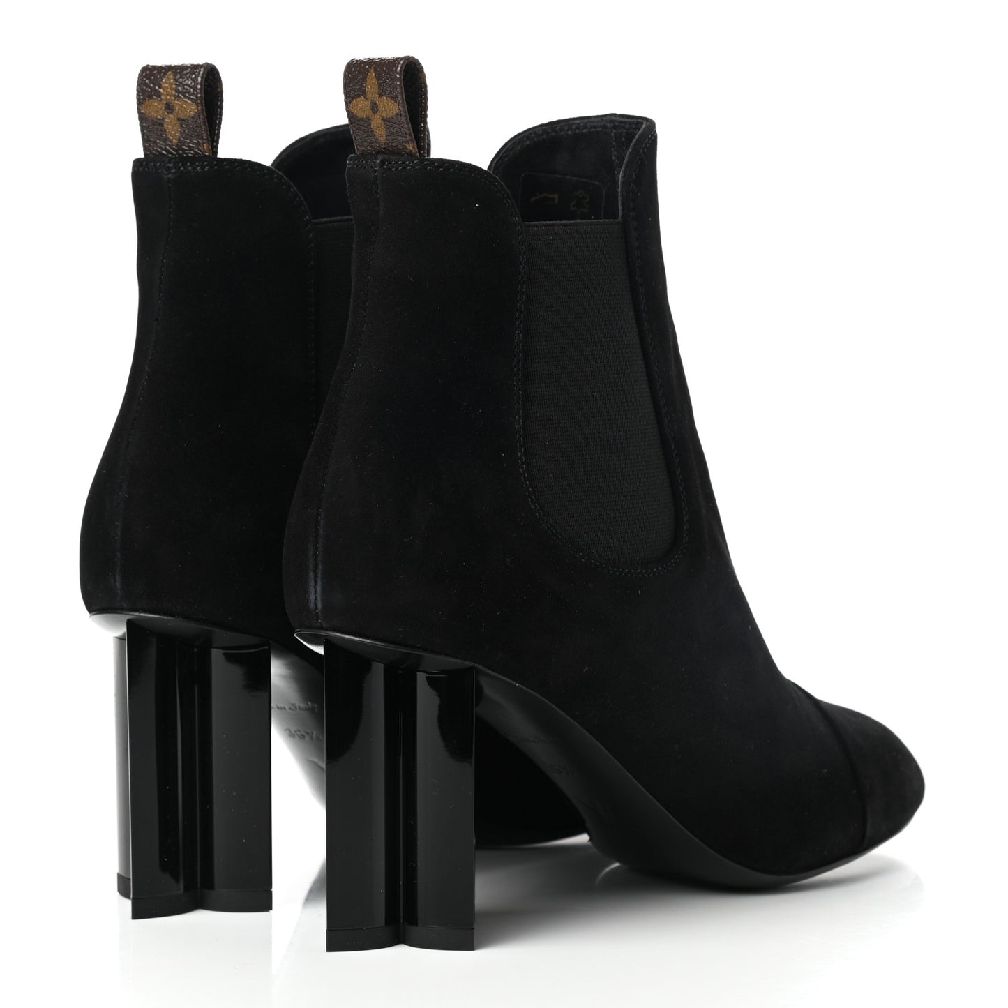 Suede Monogram Uniformes Cap Toe Chelsea 80mm Ankle Boots 36.5 Black