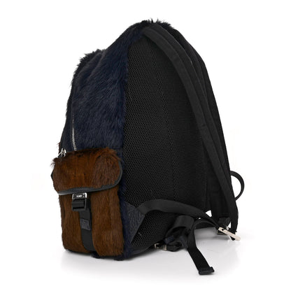 Fendi Fox Fur Backpack Brown Blue 2 of 10