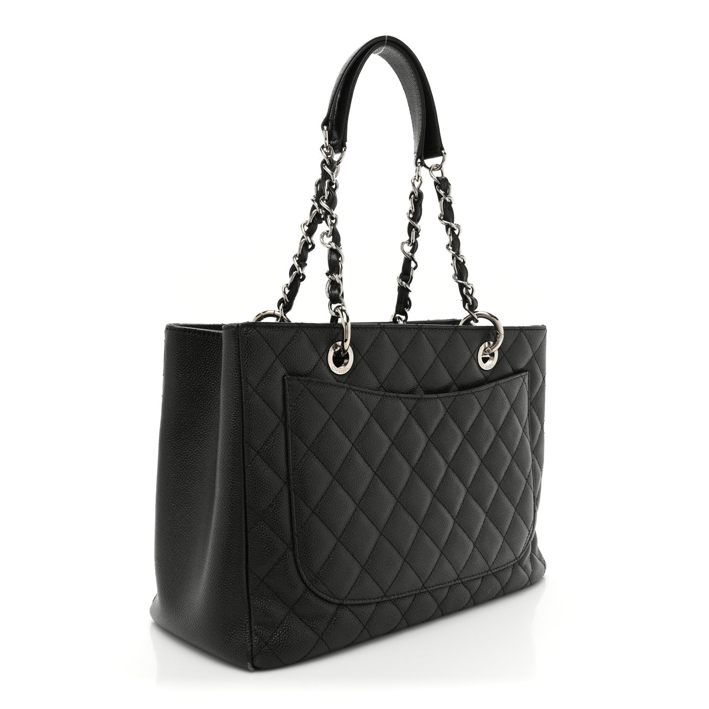 Caviar Quilted Grand Shopping Tote GST Dark Grey