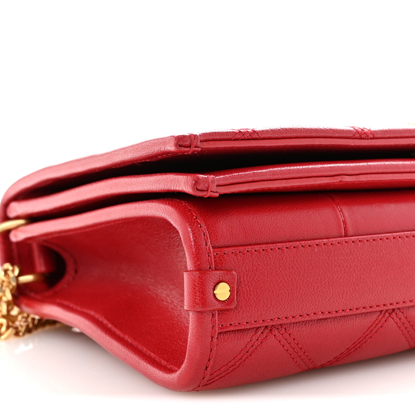 Lambskin Quilted Mini Becky Chain Bag Rouge Eros