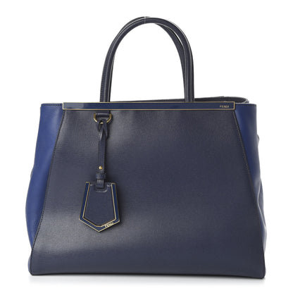 Fendi Vitello Elite Regular 2Jours Tote Blue 1 of 10