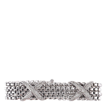 David Yurman Sterling Silver Diamond Double X Four Strand Bracelet 1 of 5
