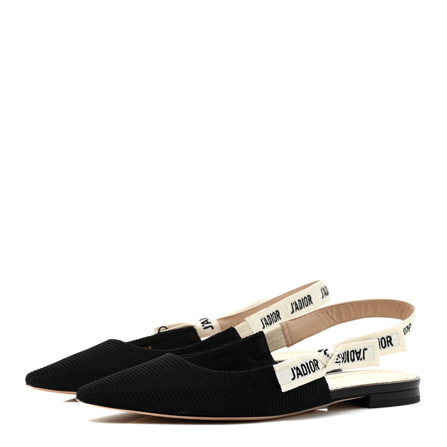 Technical Canvas Ribbon J'Adior Slingback Ballet Flats 40 Black