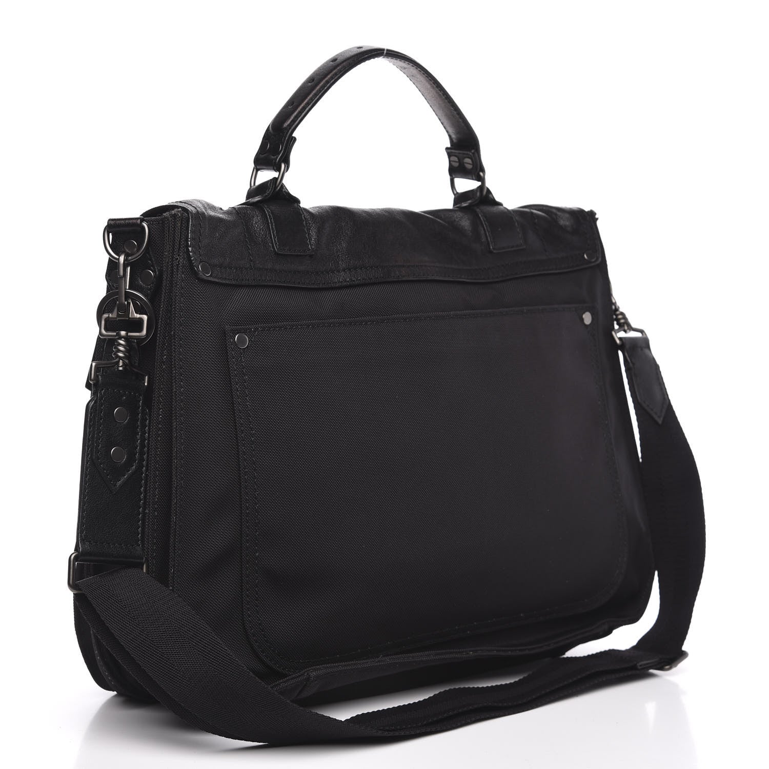 Proenza Schouler Lambskin Nylon Extra Large PS1 Satchel Black 3 of 12