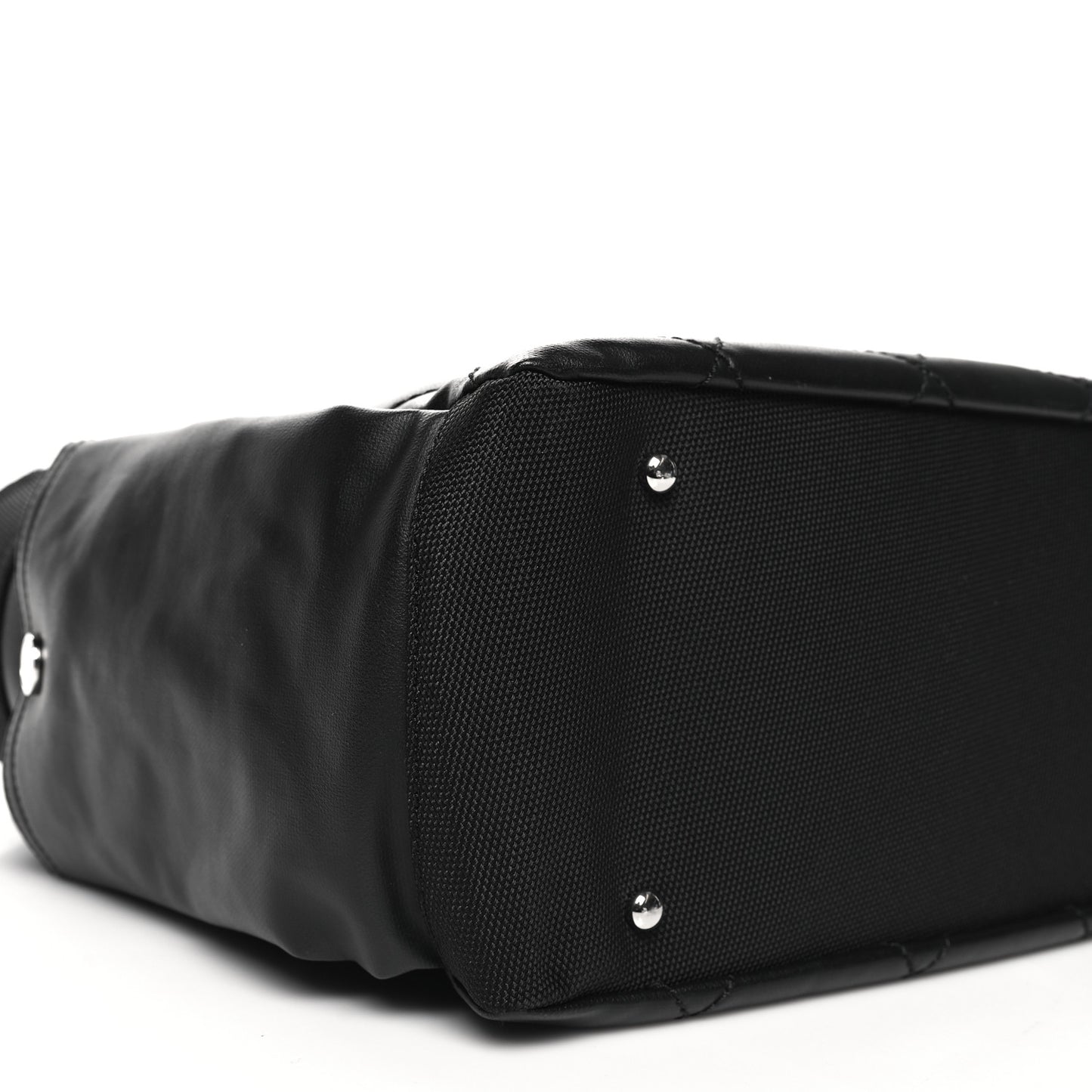 Coated Canvas Quilted Large Paris Biarritz Tote Black