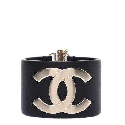 Chanel Calfskin CC Wide Cuff Black 1 of 7