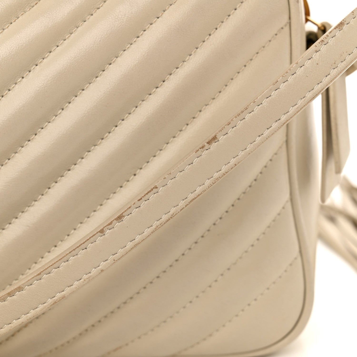 Saint Laurent Calfskin Matelasse Monogram Lou Camera Bag Crema Soft 14 of 19