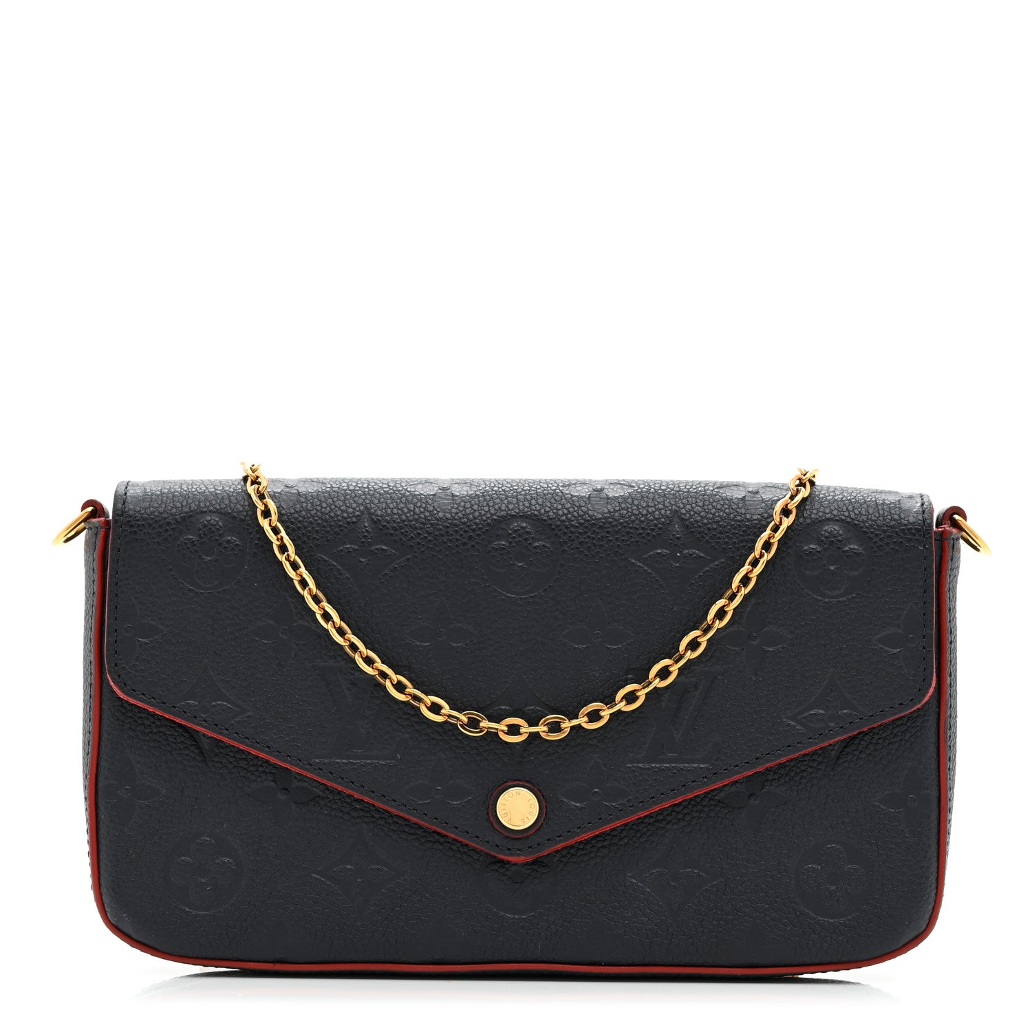 Louis Vuitton Empreinte Pochette Felicie Chain Wallet Marine Rouge 1 of 11