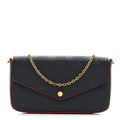 Louis Vuitton Empreinte Pochette Felicie Chain Wallet Marine Rouge 1 of 11
