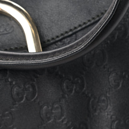 Gucci Guccissima Large D Gold Ring Hobo Black 16 of 18