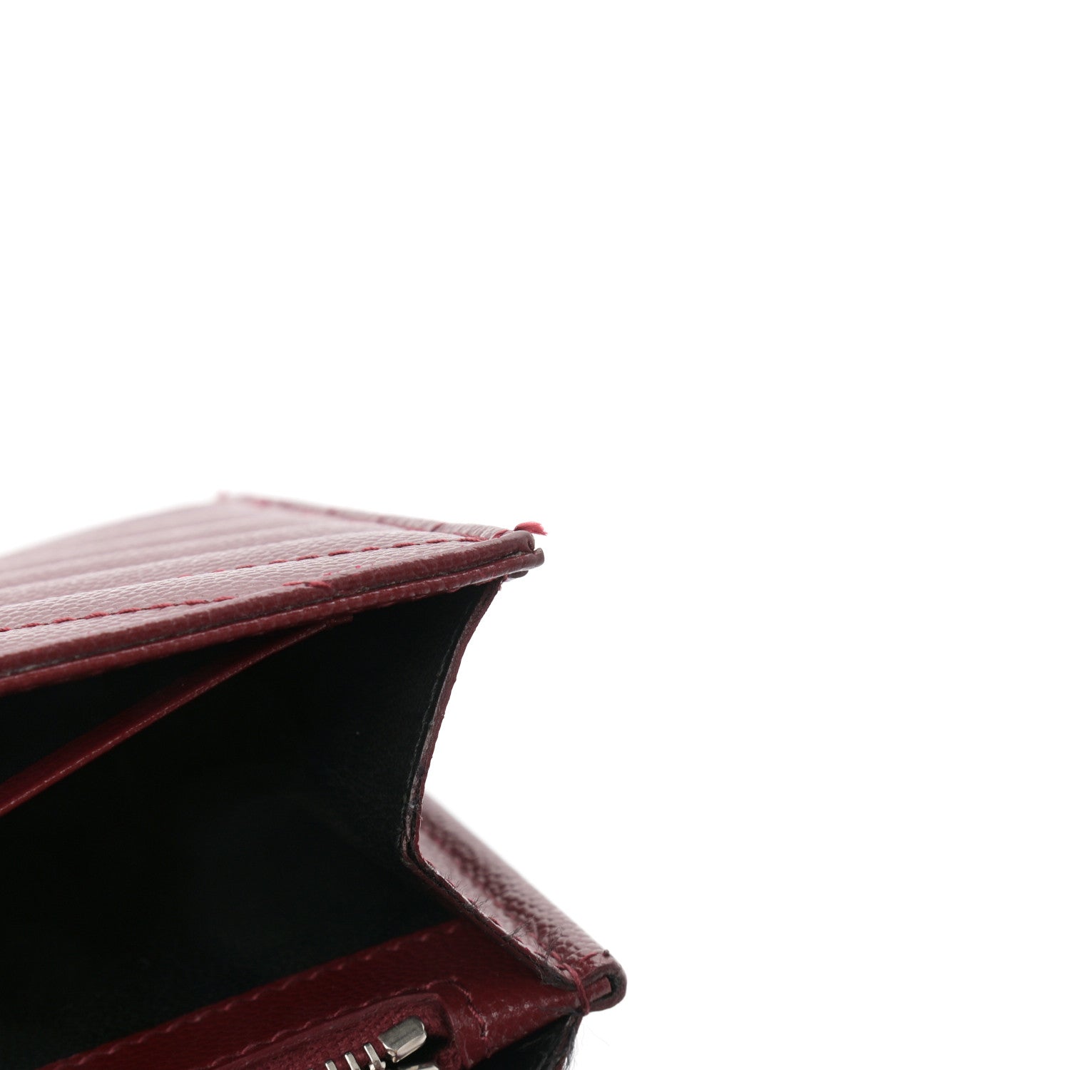 Saint Laurent Grain De Poudre Matelasse Chevron Monogram Chain Wallet Palissandre 11 of 13