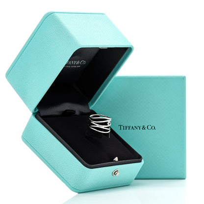 Tiffany Sterling Silver Aquamarine Elsa Peretti 5 Row Wave Ring 50 5.5 5 of 5